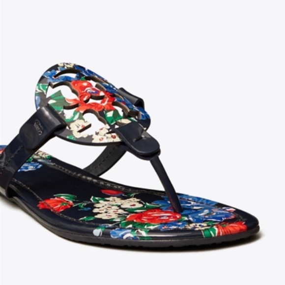 Tory Burch Shoes - Tory Burch Navy Rose 🌹 Sandals